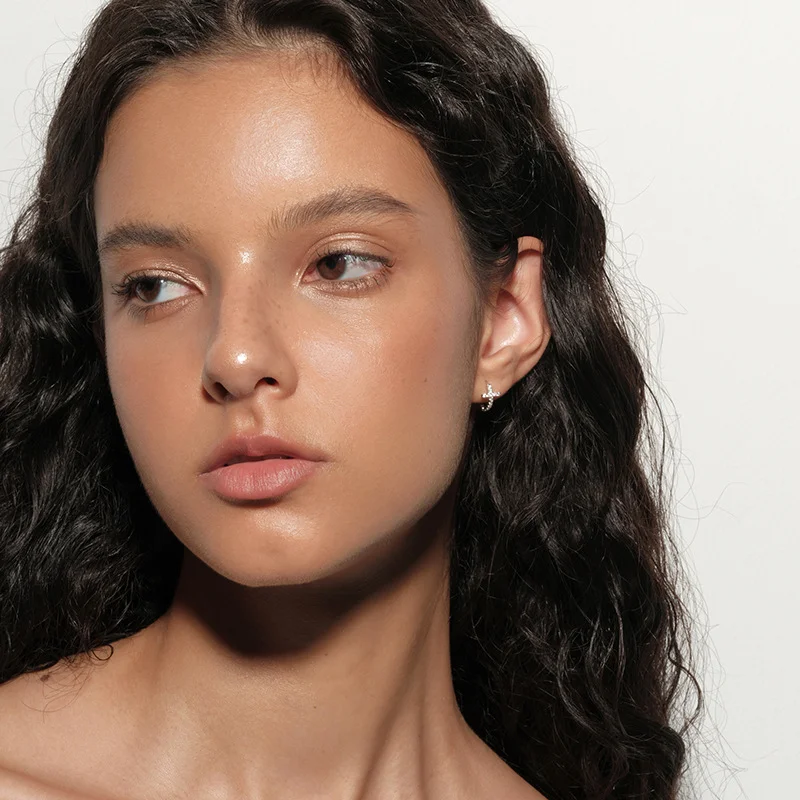 silver925 シルバー925 クロスフープピアス LY4844