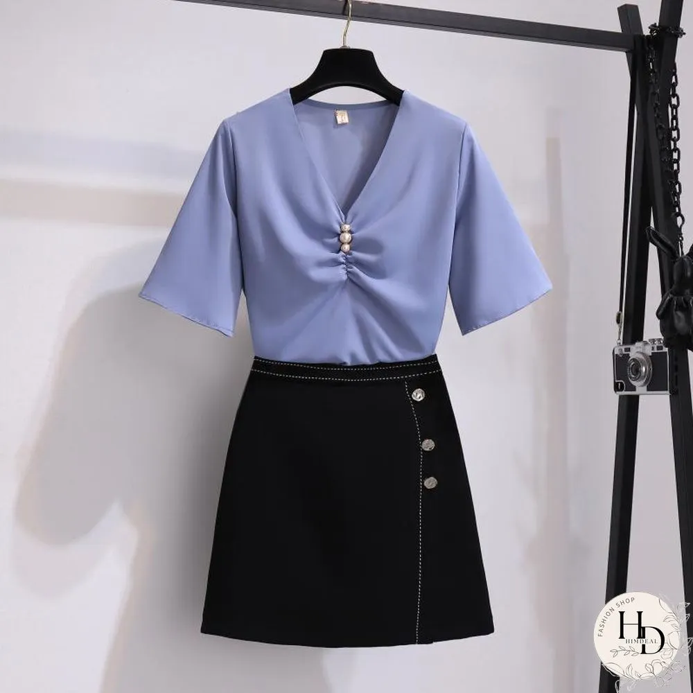 Chic Chiffon Two-Piece Set P10742