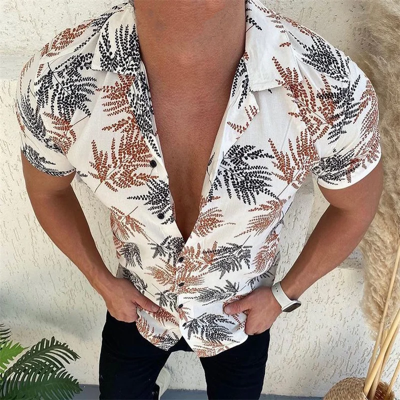 Men's Hawaiian Leaf Print Shirt
