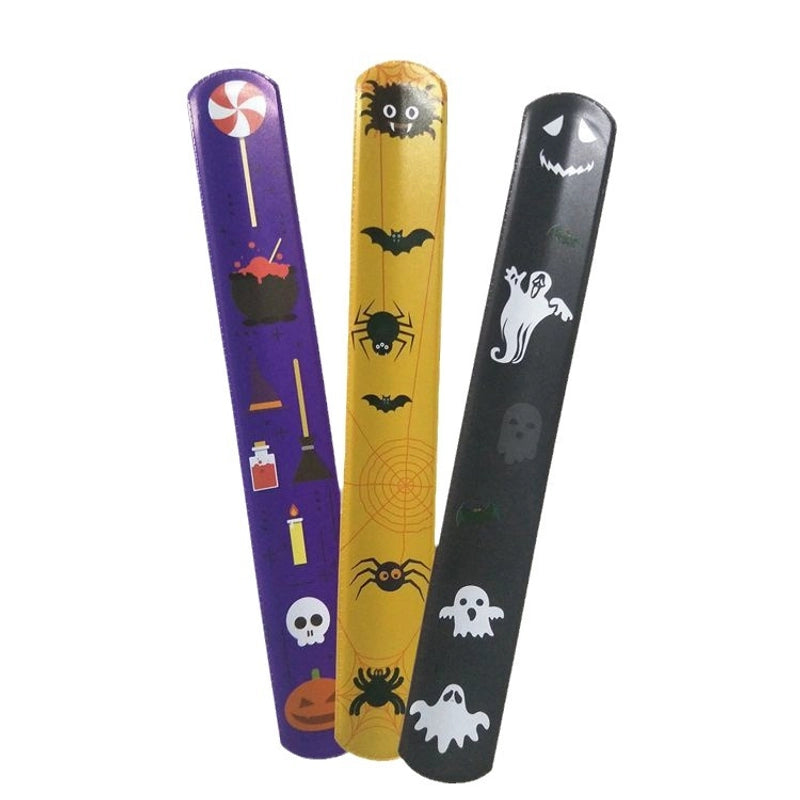 100 Pieces Supply No Infringement Pattern Halloween 6 Pop Ring Wrist Pop Bracelet