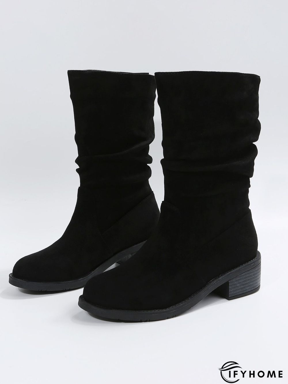 Faux Suede Slip On Slouchy Boots | IFYHOME