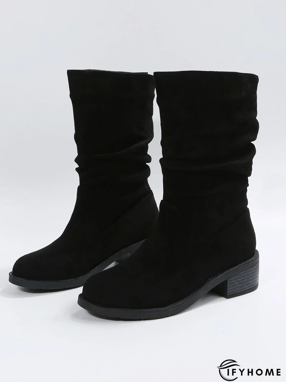 Faux Suede Slip On Slouchy Boots | IFYHOME