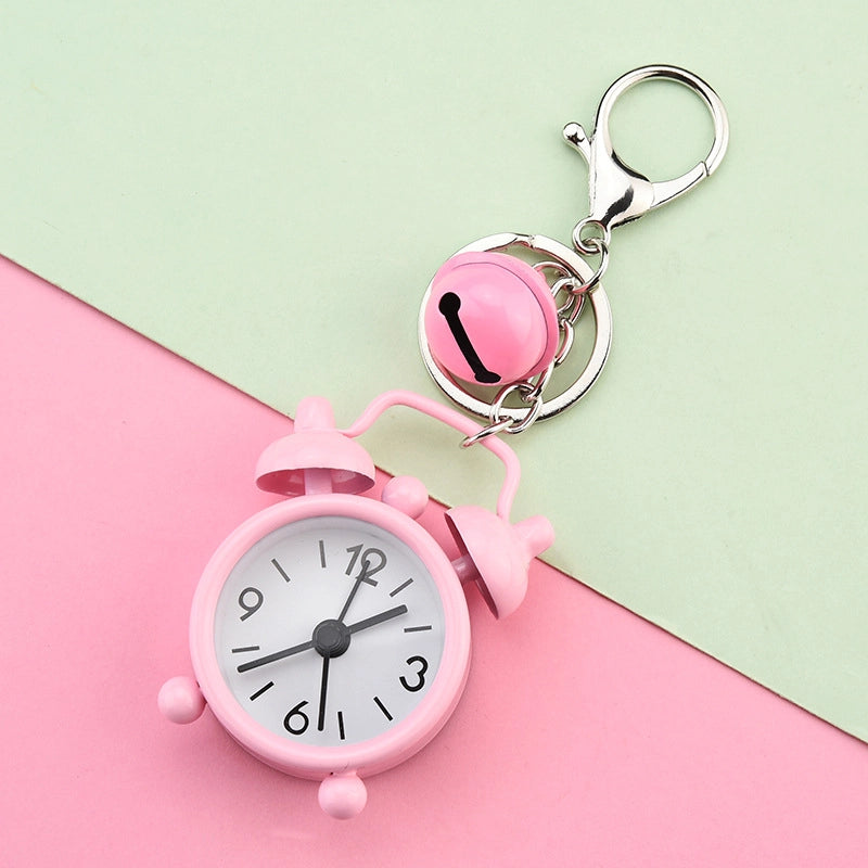 Cute Alarm Clock Iron Plating Unisex Keychain