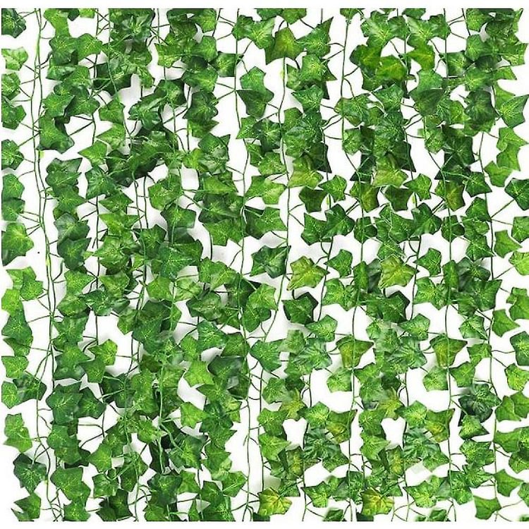 12 Strands Artificial Ivy Leaf Plants Vine Hanging Garland Fake Foliage Flowers Wall Decor
