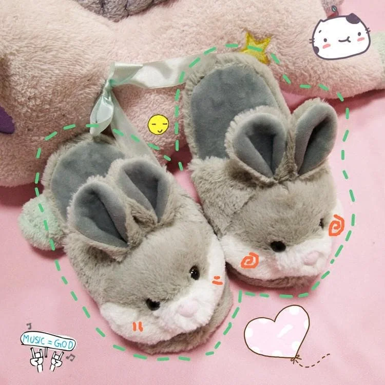 Kawaii Bunny Plush Home-wear Slippers SP1711562R