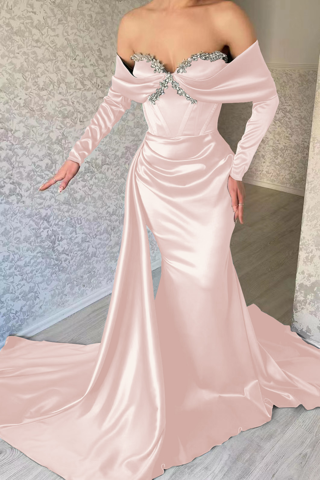 Sweetheart Mermaid Prom Dress Long with Beads and Ruffles - Elegant Formal Gown