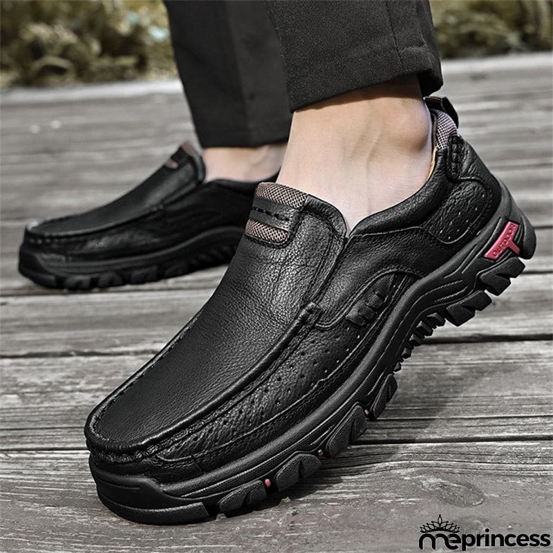 Outdoor Climbing Non-Slip Breathable Soft Rubber Men Leather Shoes