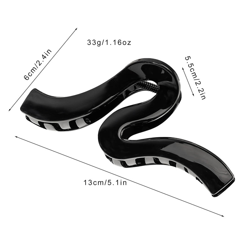 Women’s IG Style Minimalist Moon Waves Solid Color Plastic Hollow Out Hair Claws