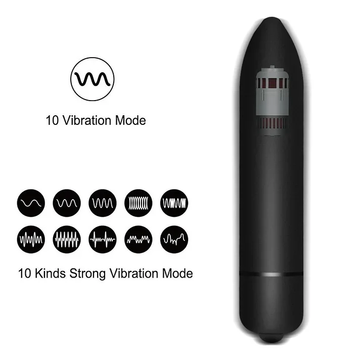 【 Vip Exclusive Free Gift 】 Mini Bullet Vibrator With 10 Modes & 8 X 10 Inch Velet Storage Bag