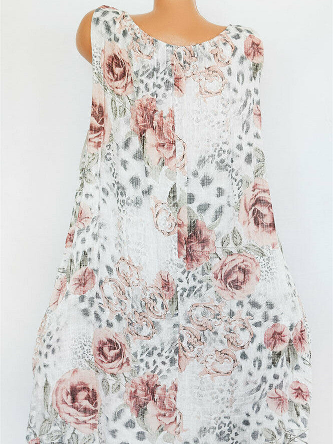 Women Half Sleeve V-neck Solid Color Dress