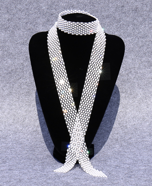 Fashionable Shiny Alloy Rhinestone Tie