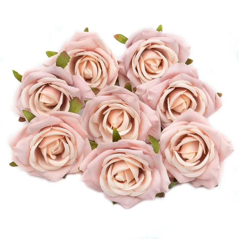 5pcs 7cm Large European Retro Silk Artificial Rose Flower Heads For Wedding Party Home Decoration DIY Garden Crafts Fake Flowers
