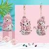 6Pcs DIY Diamond Painting Pink Snowman Keychain