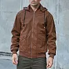 Men's Lined Plush Hooded Leather Jacket