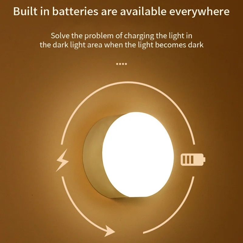 2pcs Human Body Induction Night Light LED Charging Wireless Bedroom Light | IFYHOME