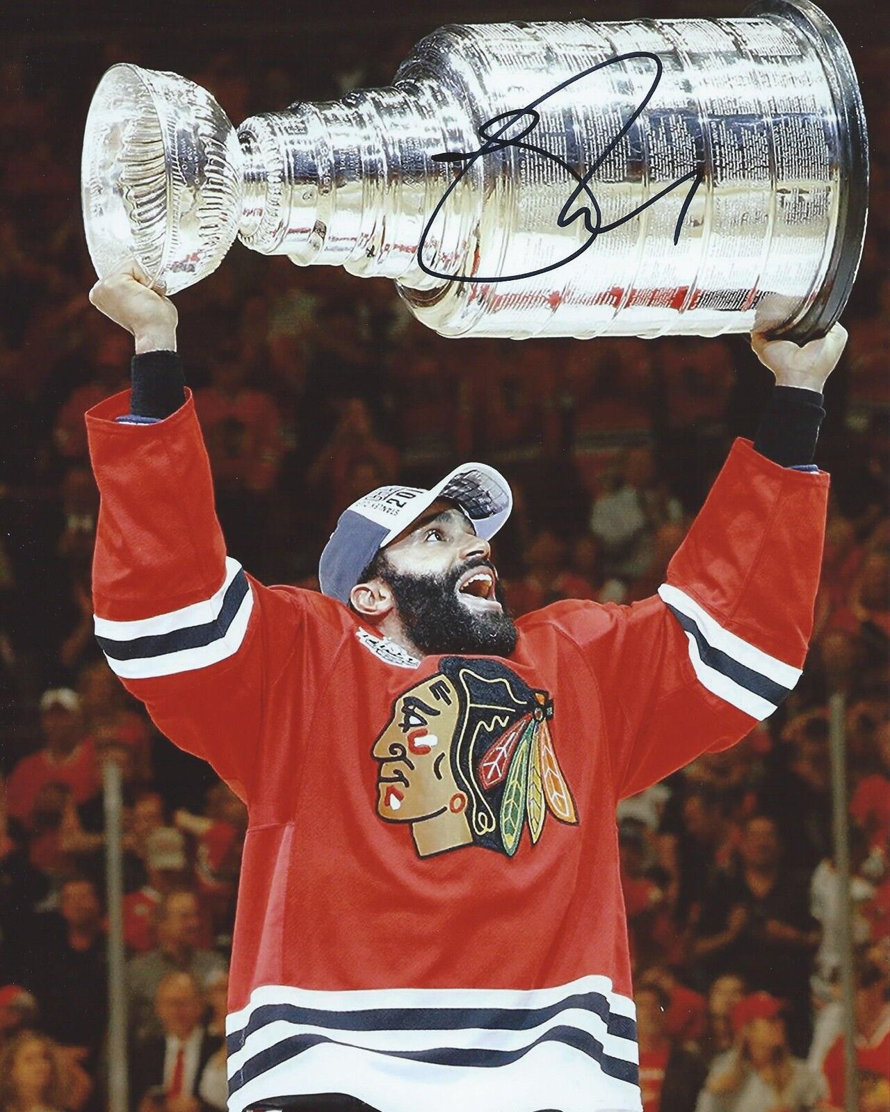 Johnny Oduya Signed 8x10 Photo Poster painting Stanley Cup Chicago Blackhawks Autographed COA