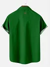 St. Patricks Day Green Stitching Irish Skull And Lucky Clovers Printing Short Sleeve Shirt