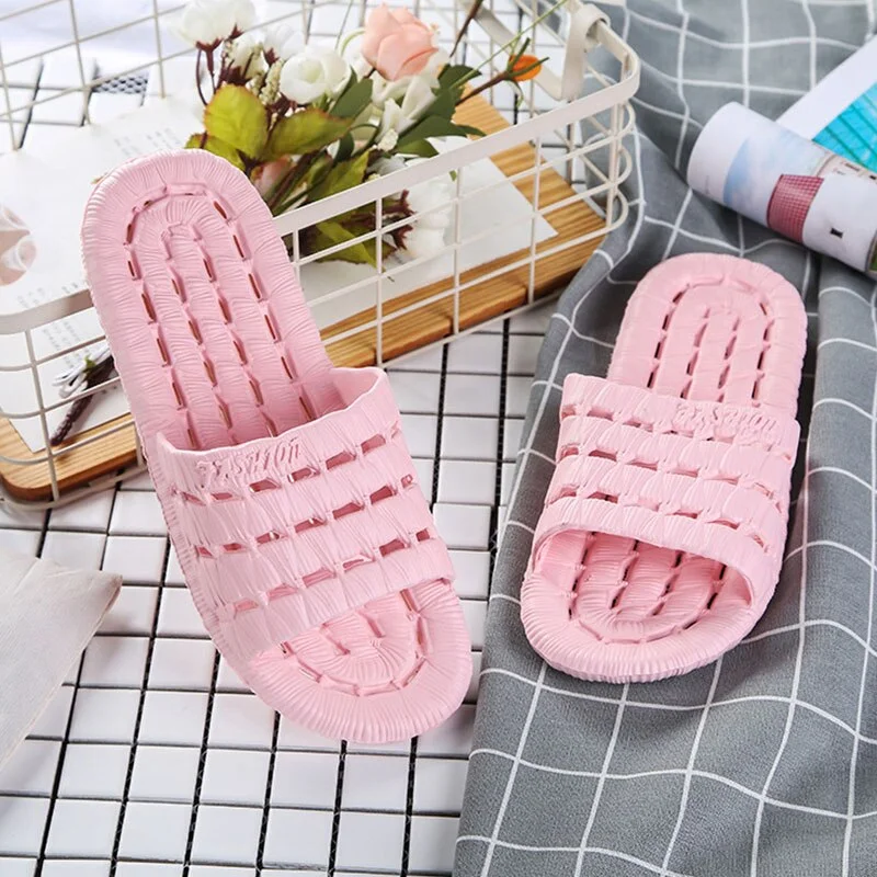 Slippers Women Indoor EVA Non-slip Hotel Summer Slippers Couple Unisex Bathroom Home Slippers Soft  Hallow Flat Shoes for Female