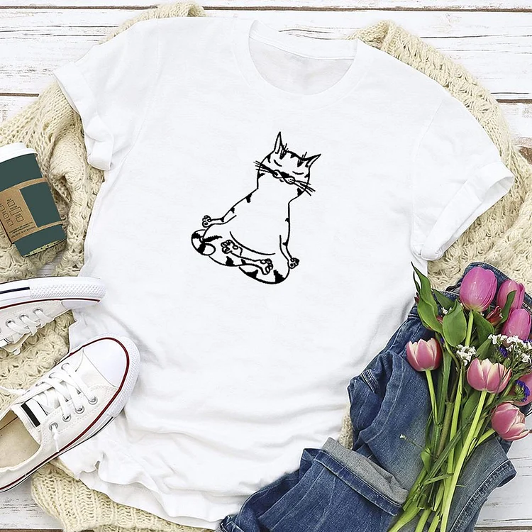 Cat yoga poses T-shirt Tee - 01408-Annaletters