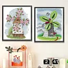 4pcs Cross Stitch - 14CT Stamped - Four Seasons Windmill (27*31cm)、[Everydayedeals]