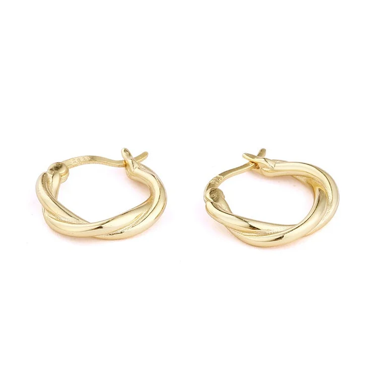 Tinyname® Women's Golden Circle Twist Earrings