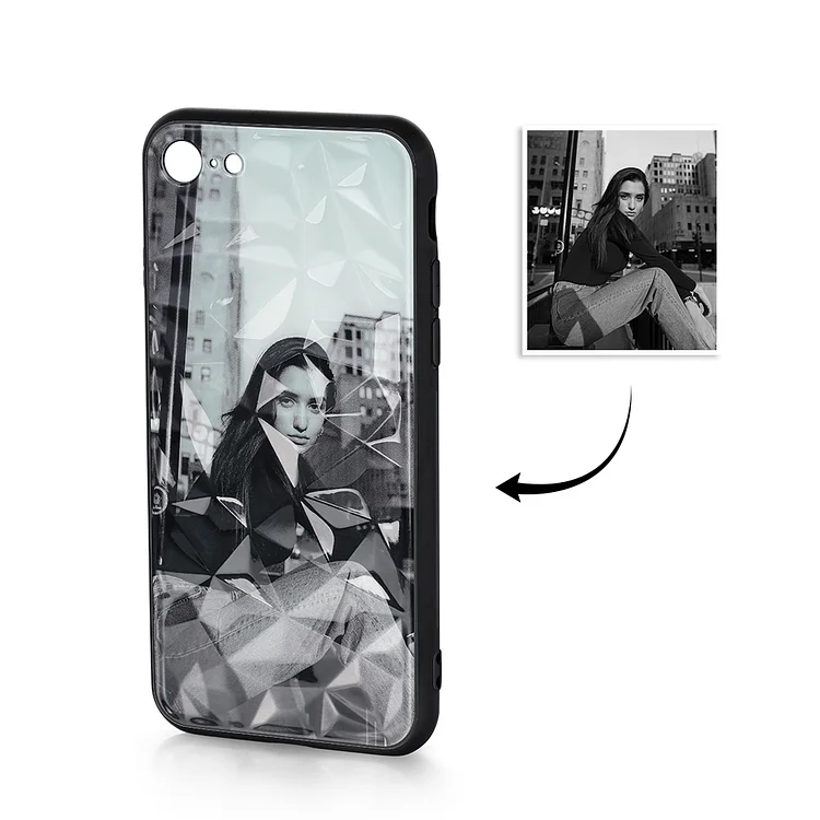 IPhone 8 Custom Photo Protective Phone Case Diamond Pattern  Surface