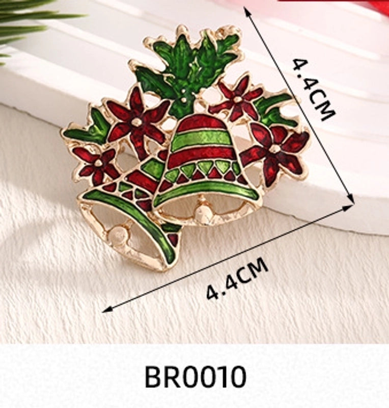 Cute Christmas Pin Bell Alloy Enamel Women’s Brooches