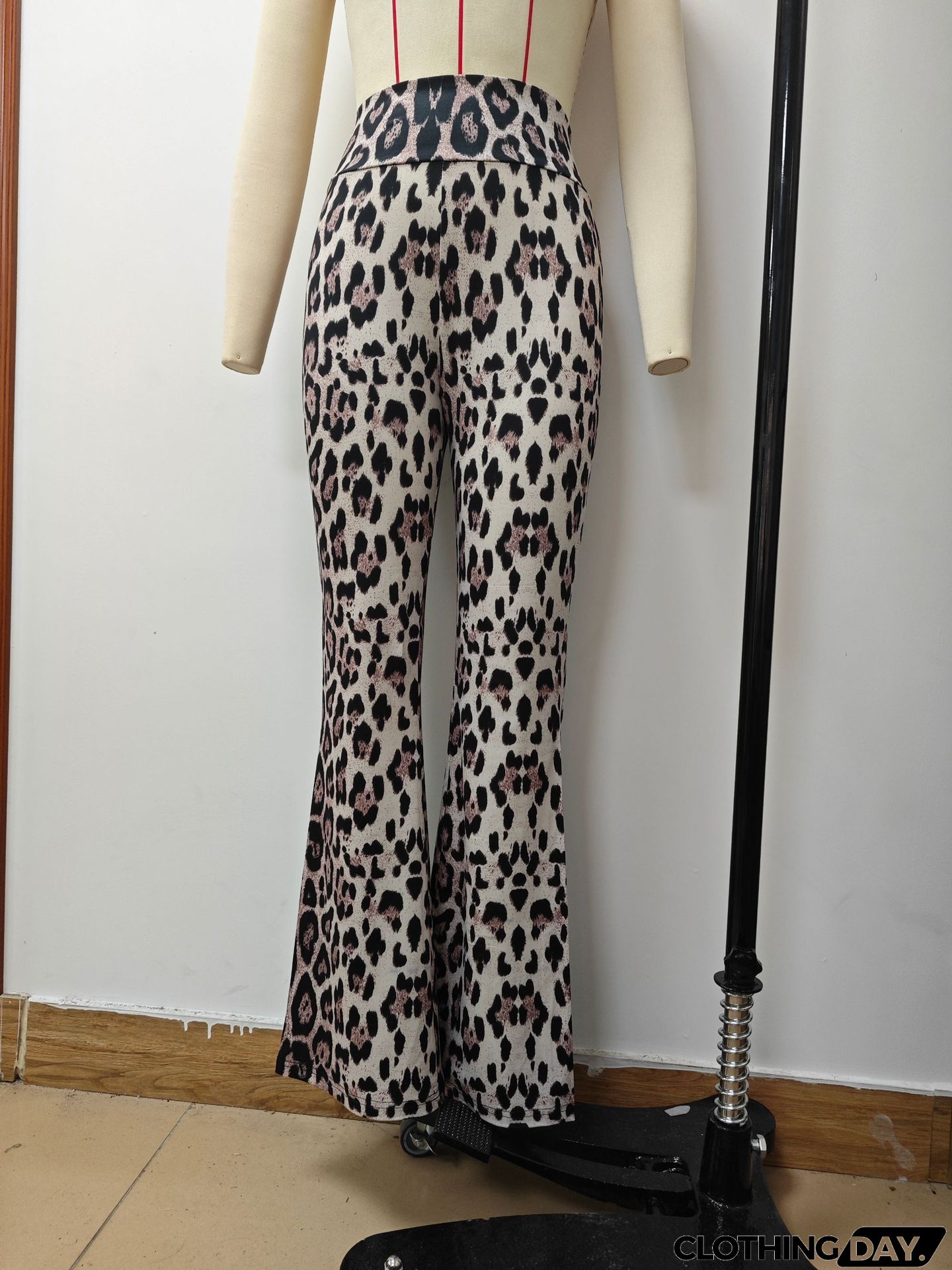 Multicolor Striped Frayed Edge Flare Jeans