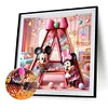 Lettre Disney Mickey Minnie-Complète Rond Diamant Peinture-40*40CM