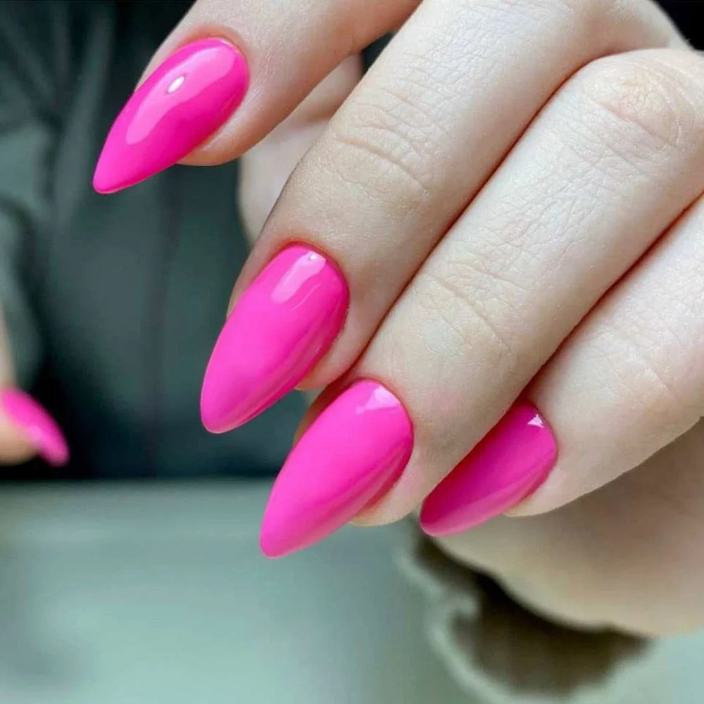 24Pcs Shiny Wine Red Short Stiletto False Nails DIY Press On Fake Nail With Jelly Glue Lady Daily Wear Manicure Tools-Nail Inspo