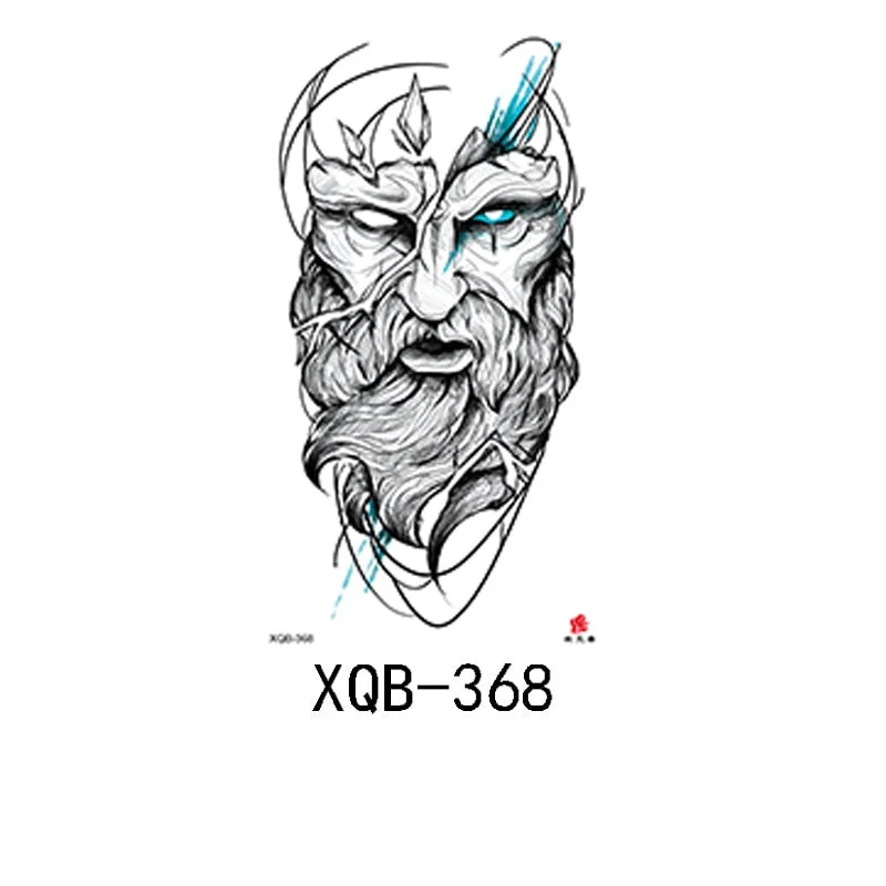 Small Full Arm Waterproof Tattoo Sticker Half Arm Arm Fierce Animal Arm Lasting European and American Tattoo Sticker