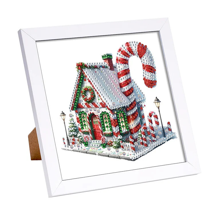 Christmas Candy House 18*18cm (Canvas) Special Shaped Drill Diamond Painting gbfke