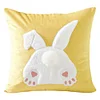 Easter Bunny Faux Fur Pillow Case 45x45cm Plush Rabbit Pillowcase for Home Decor