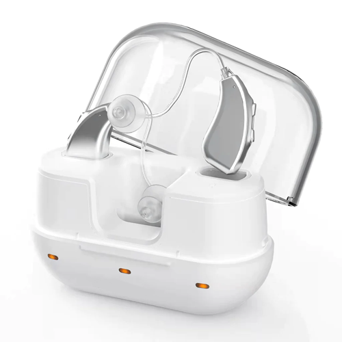 Hearing Aids For Seniors Rechargeable Hearing Aids with 4 channel and Intelligent Noise Cancelling and Portable Charging Case