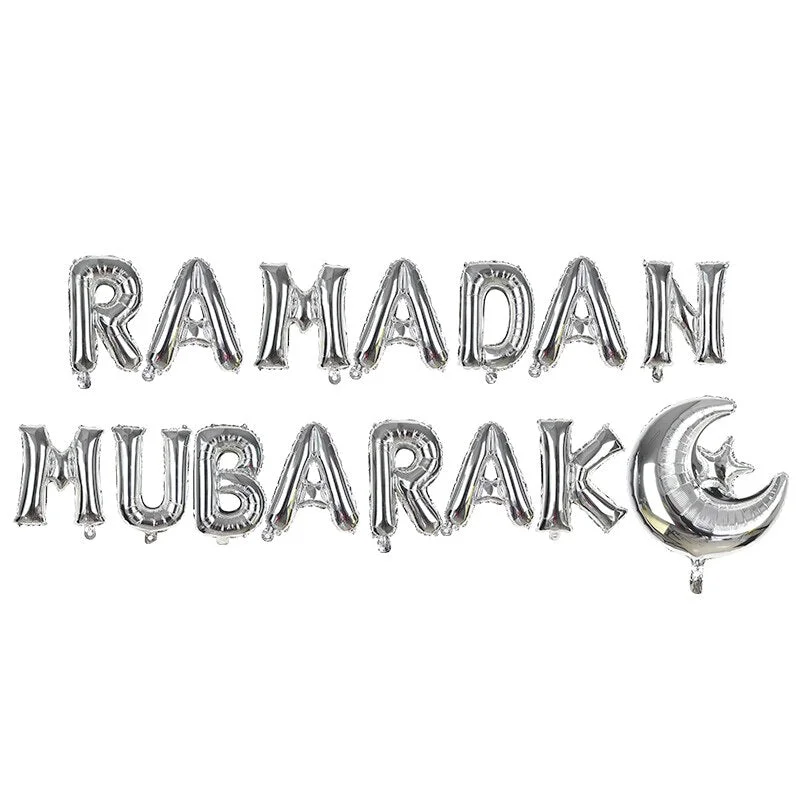 16inch EID Mubarak Balloons for Muslim Islamic Party Decorations Happy Eid Ramadan Decorations Ramadan Mubarak Party Supplies