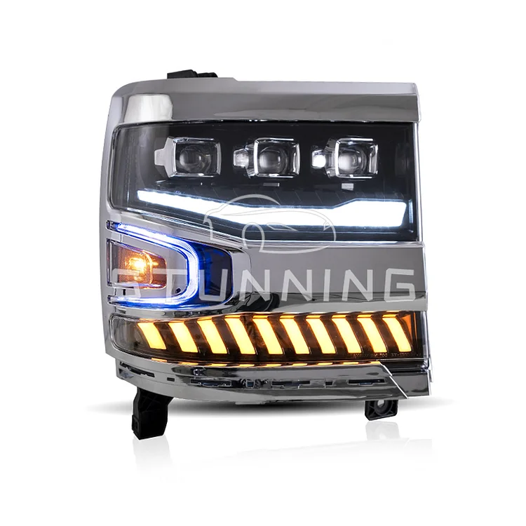 Upgrade full LED headlight headlamp assembly for Chevrolet Silverado 1500 2016-2018 head lamp head light plug and play ITN Auto