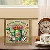 Watering Can DIY Special Shape Double sided Print Clear Diamond Art Kit Wooden Framed Diamond Painting Kit(22x22cm)