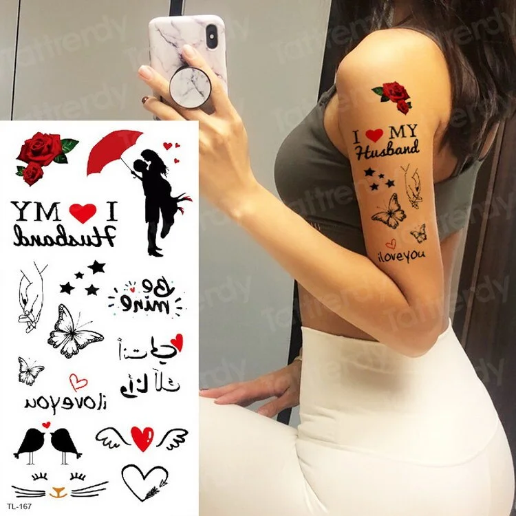temporary tattoo sexy tattoo kiss love tattoo sticker woman tatoo fake waterproof temporary tattoos for girls bikini body art