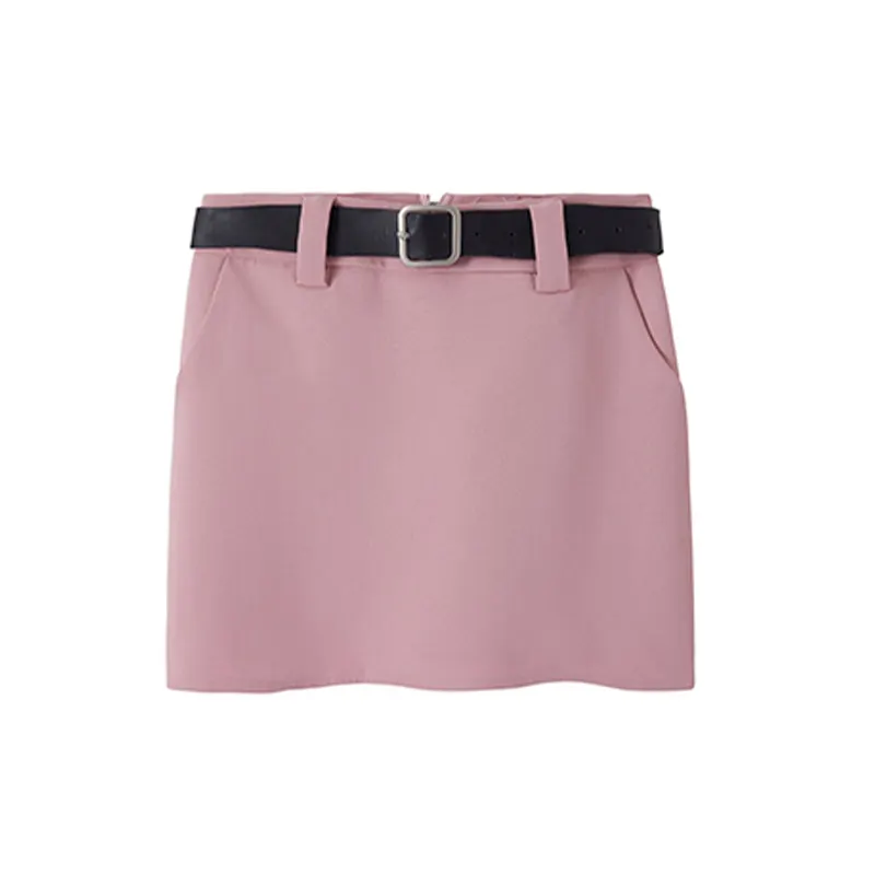 Chic Lapel Blazer Cami Belted Skirt Three Pieces