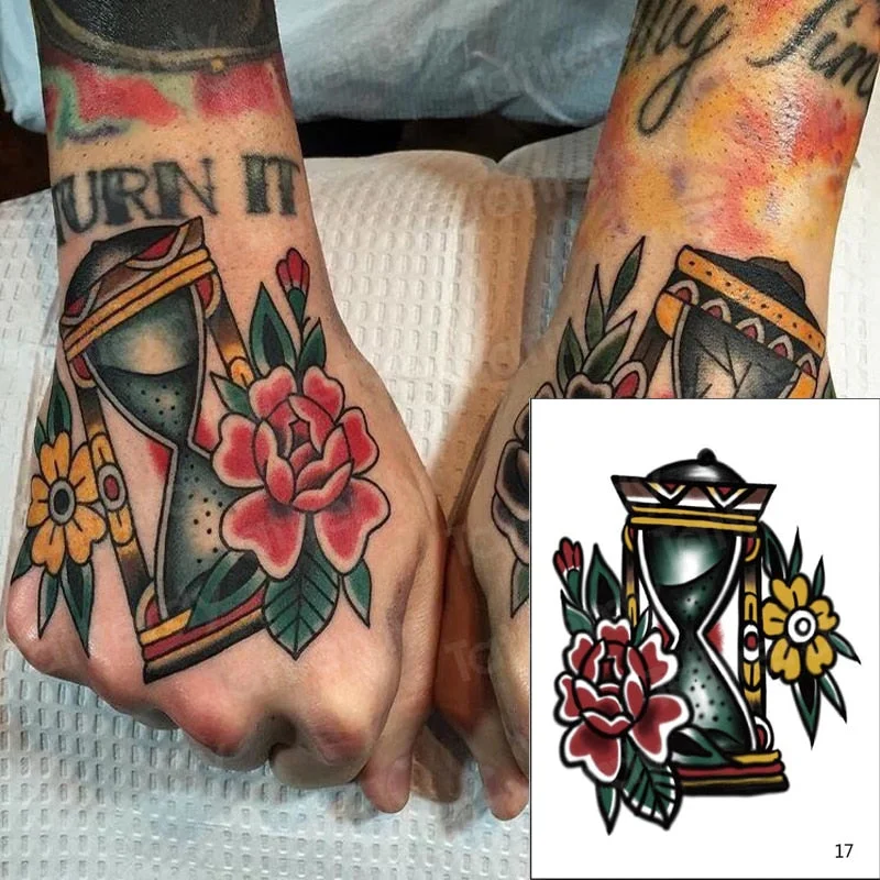 hand tattoo rose henna stickers temporary tattoo sticker roses hand tattoo stickers flower waterproof fake tatoo finger sheet