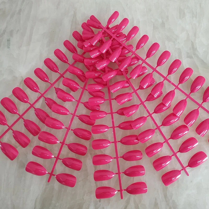 18 Colors Full Cover Stiletto Fake Nails Short Sharp Pointed False Nail Art Tips Acrylic Almond Nails Press On Nail Art Designs-Nail Inspo