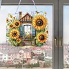 DIY Sunflower House Diamond Painting Pendant (Double-Sided)