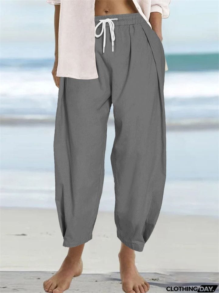Ladies Casual Plus Size Loose-fitting Beach Pants