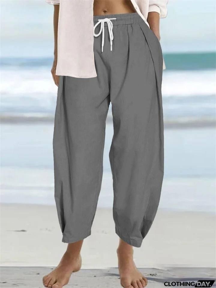 Ladies Casual Plus Size Loose-fitting Beach Pants