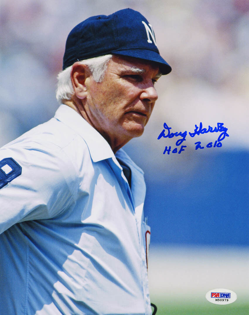 Doug Harvey SIGNED 8x10 Photo Poster painting + HOF 2010 Umpire PSA/DNA AUTOGRAPHED