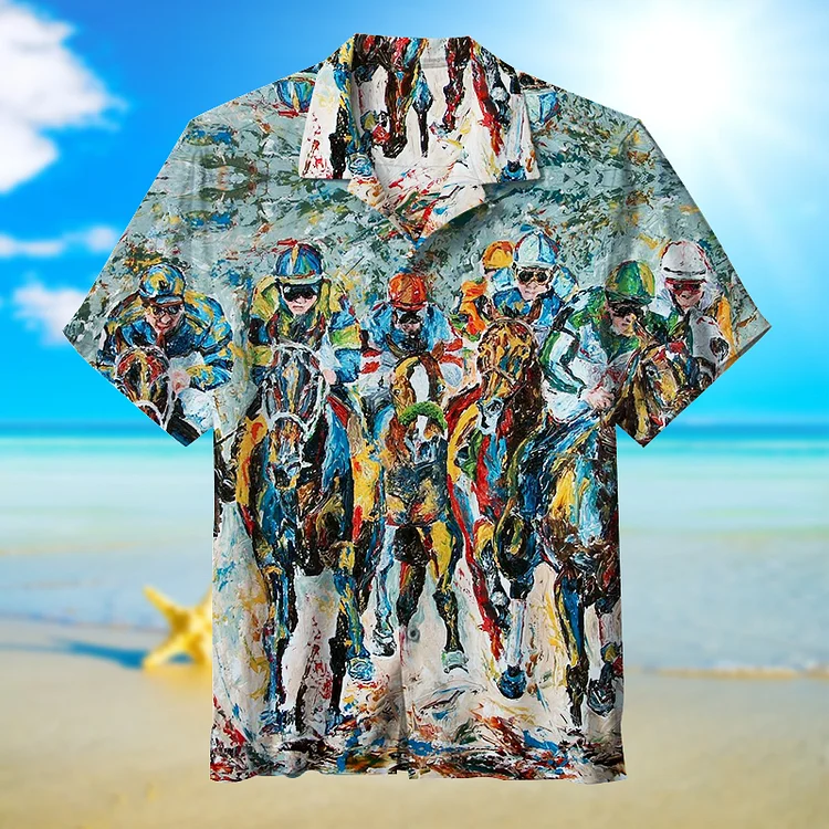 Horse Racing|Unisex Hawaiian Shirt