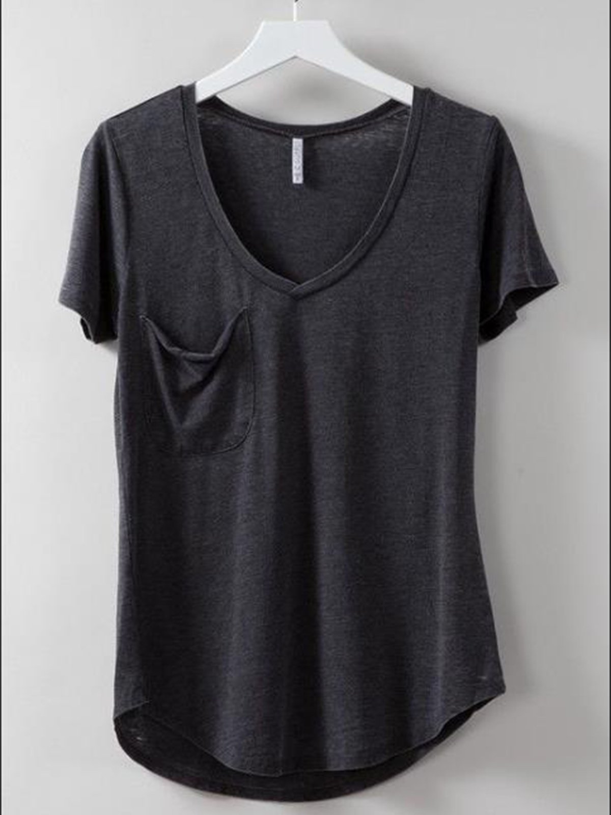 Casual V Neck Short Sleeve Pockets Shirts