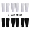6 Pairs Compression Football Socks Cover Compression Leg Warmers Sweat Absorption Calf Socks Running Cycling Football Protectors