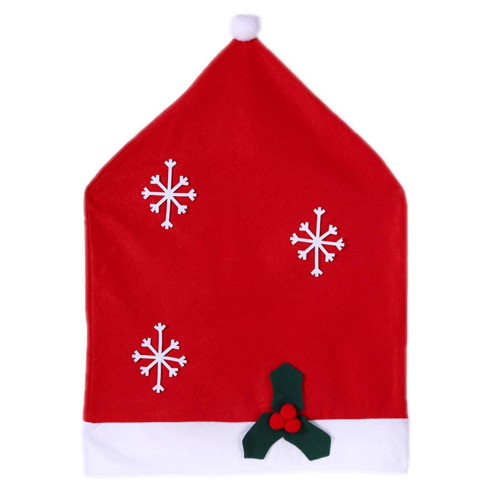 

1pc Santa Claus Cap Chair Cover Christmas Dinner Table Red Hat Chair Cover, 501 Original