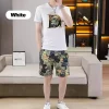 Men's Two-Piece Outfits Bear Letter Print T-Shirt & Shorts